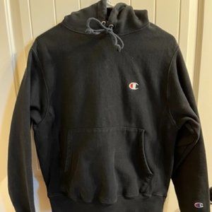 Champion Black Reverse Weave Hoodie - Size Small